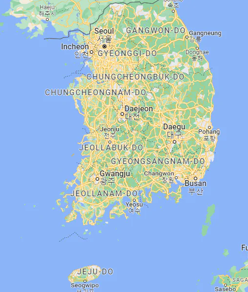 bản đồ đất nước Hàn Quốc